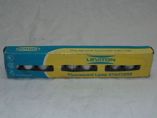 New box of 10 leviton fluorescent lamp starters fs-5 4w 6w 8w 13894 (s3-1-9b) for sale