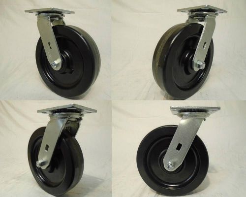8&#034; x 2&#034; swivel casters w/ phenolic wheel (4) 1400lb each tool box for sale