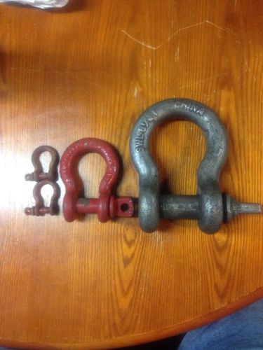 Clevis / shackle 4 piece set, 8.5 inch, 3-1/4 inch, and two 1-1/2 for sale
