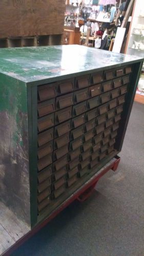 Antique Green Industrial 70 drawer tool parts box jewelry
