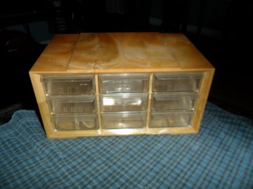 Vintage akro mils inc. marble plastic parts box storage bin for sale