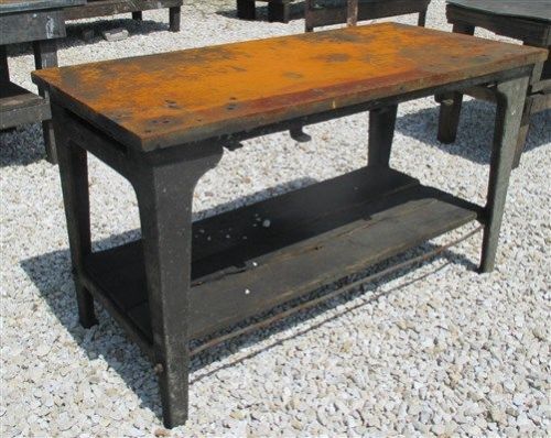 1 1/2&#034; Steel Top Industrial Age Welding Shop Table Bench Kitchen Counter Island