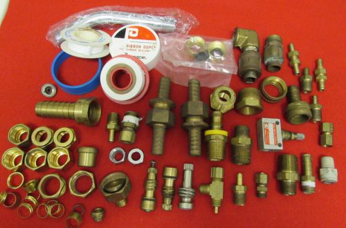 A MIXED LOT OF  MOSTLY BRASS PIPE FITTINGS