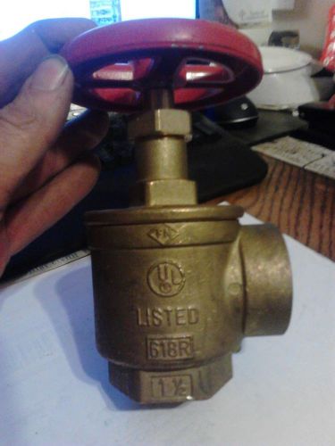 Fire hose valve, 1-1/2 npt female both, giacomini, a55, 300 psi, 618r, ul list. for sale