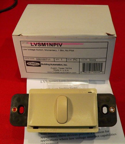 Hubbell LVSM1NPIV Low Voltage Ivory WALL SWITCH No Pilot, New in Box