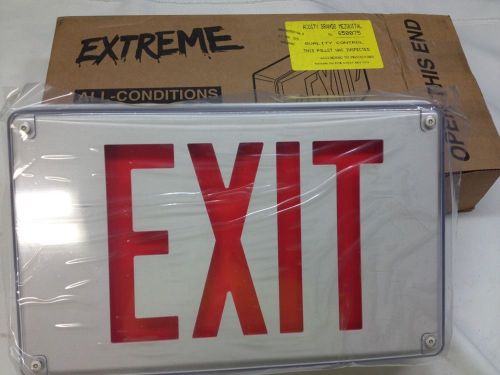 New Wall Mount Lithonia LED EXTREME LIGHTING Exit Sign Single Face 120/277 RED