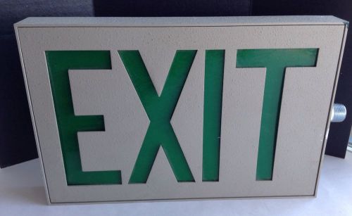 Metal Exit Sign green