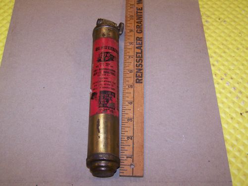 Vintage Presto  CB  Brass Fire Extinguisher 9 1/2&#034;