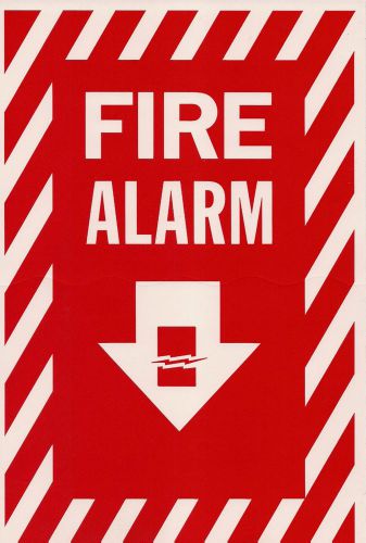 SELF-ADHESIVE VINYL &#034;FIRE ALARM ARROW&#034; SIGN 8&#034; X 12&#034; NEW