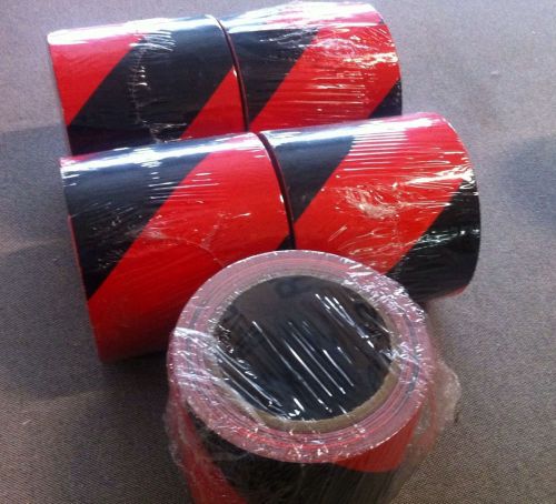 Quantity 4 Uline Safety Tape  Red and Black 4&#034; X 36 Yards S-7024-RDBLK