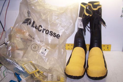 New mens lacrosse 12&#034; meta-pac safety toe met guard boot size 13 med steel toe for sale