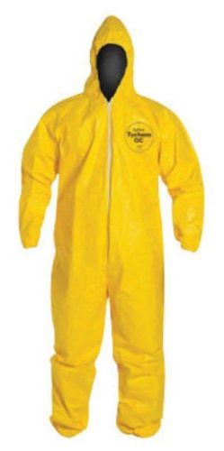 DUPONT QC127S TYCHEM FABRIC PROTECTIVE COVERALL  DISPOSABLE, ELASTIC CUFF, 2XL