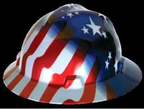 MSA Safety Hardhat Full Brim V-Gard Stars &amp; Stripes