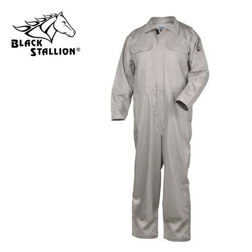 Black stallion truguard 300 nfpa 2112 fr high-quality coveralls stone - 2x for sale