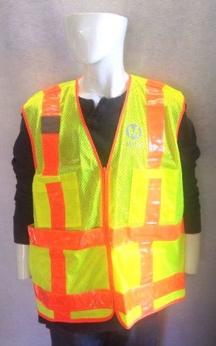 Neon Yellow Mesh Reflector Safety Vest Size 4XL