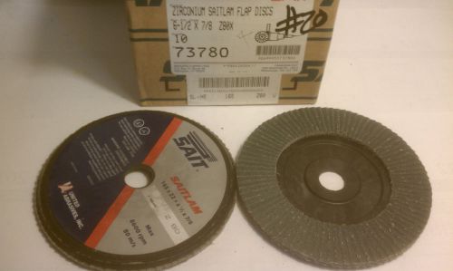 UNITED ABRASIVES / SAIT ITEM # 73780, 6 1/2&#034; X 7/8&#034; Z80X , FLAP DISC. 10 PACK