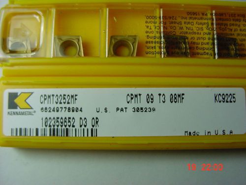 Kennametal cpmt3252mf carbide inserts grade  kc9225 [10 only] for sale