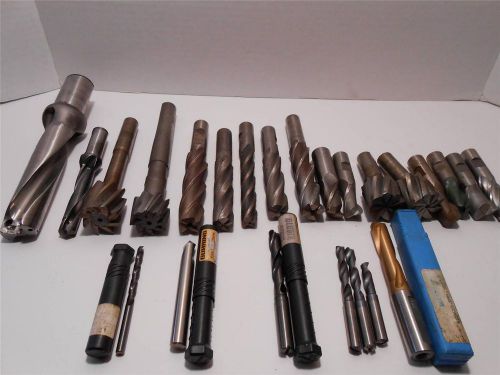 MACHINISTS LOT OF 24 pcs Includes Drills, End Mills as shown