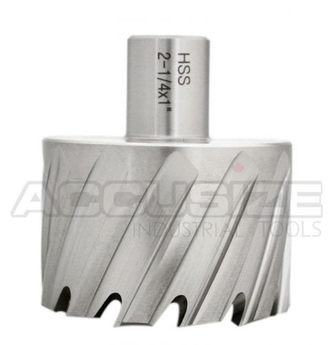 Hss annular cutter 2-1/4&#039;&#039; x 1&#039;&#039; cutting depth in strong box, #2080-2041 for sale