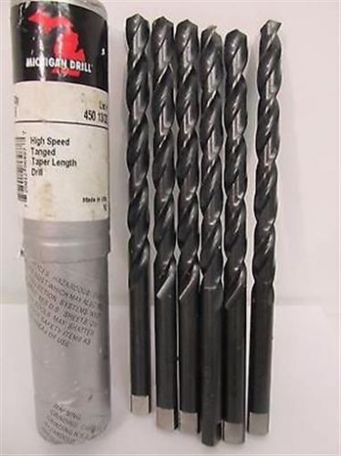 Michigan Drill 450 Series, 13/32&#034;, HSS, Tanged, Taper Length Drill Bits (6 each
