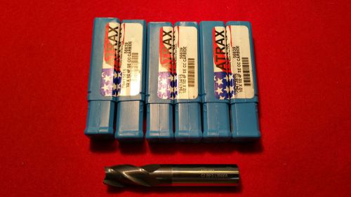 6 PCS 1/2&#034; ENDMILLS 4 FLUTE TIALN COATED CARBIDE END MILL ATRAX