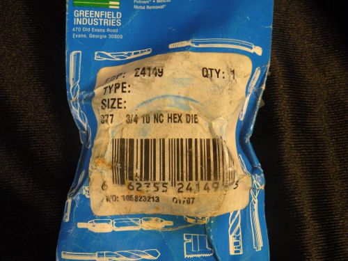 Greenfield hex rethreading die #24149 3/4 10 nc (new in package) for sale