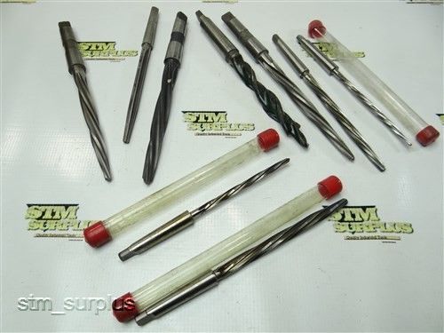 Nice lot of 8 hss morse taper shank bridge reamers 1/4&#034; to 9/16&#034; with 1mt &amp; 2mt for sale