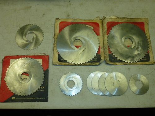 LOT of (10) ASSORTED CLEVELAND SLITTING SAW BLADES, 2-3/4&#034; to 6&#034; DIAMETERS