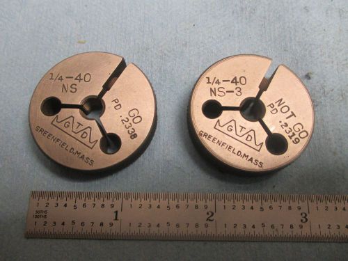 1/4 40 ns 3 thread ring gage go no go .250 p.d.&#039;s = .2338 &amp; .2319 machine tools for sale
