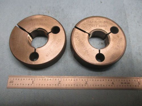 13/16 16 N2 LEFT HAND THREAD RING GAGE GO NO GO .8125 P.D.&#039;S = .7718 &amp; .7668