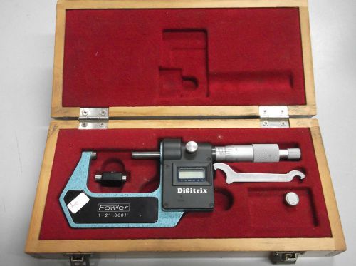 Fowler Digitrix Electronic Digital Micrometer w/ Case 54-901-202 1-2&#034;