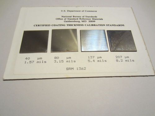 Certified coating thickness calibration standards srm 1362 by nbs for sale