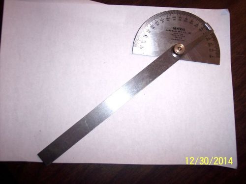 Protractor No.18 General Hardware Mfg Co. New York USA Stainless Steel Tool vtg