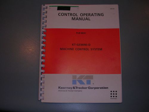Kearney Trecker, Control Operating Manual, KT-Gemini-D Pub 883C