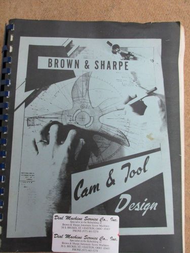 Brown &amp; Sharpe Cam &amp; Tool Design Book
