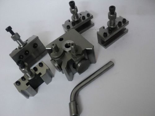 Quick change tool post,125-150mm centre height,block size73x 73x 51 mm+4 holders for sale