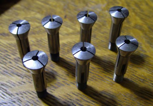 Lot of 7 schaublin 8 mm collets 3mm sizes for sale
