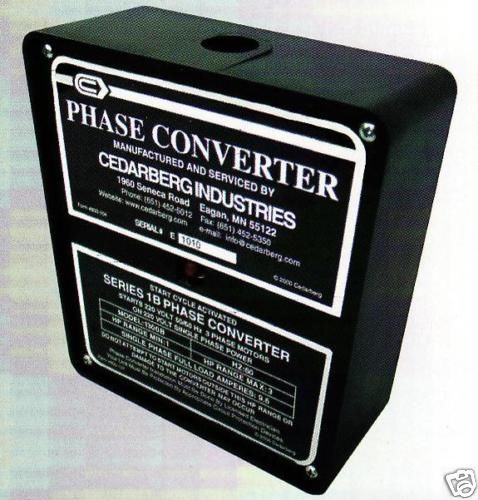 CEDARBERG Phase Converter SeriesIB Horse Power 7-1/2-10