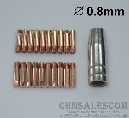 21 PCS MB-15AK MIG/MAG Welding Torch Contact Tip 140.0059 Gas Nozzle 145.0075