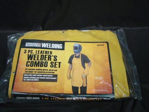 Leather welders apron gloves &amp; rod holder set welding hot weld safety for sale