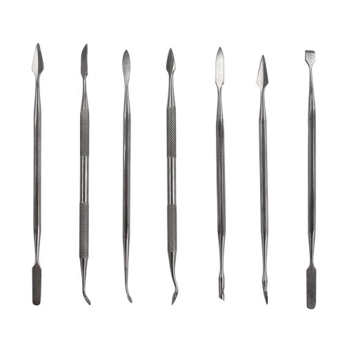 7pc spatula wax carver stainless steel craft hobby pottery double ended tool set for sale