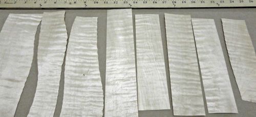 Curly Figured Tiger Maple wood veneer sample pack = 8 no backing (raw veneer)