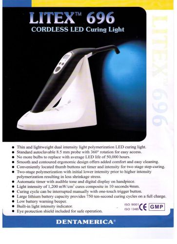 Dentamerica Litex 696 LED Curing Light Cordless Dental