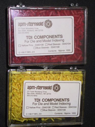 TDI Stabilizing Pins and Red Friction Sleeves Dental Lab Die Prep NEW