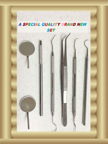 Dental Tartar Calculus Plaque Remover Tooth Scraper,Scaler Mirrors Set   6 pc