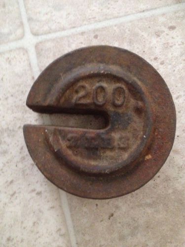 Vintage Scale Weight 2lbs..  No. 200 Cast Iron Round Slotted Weights