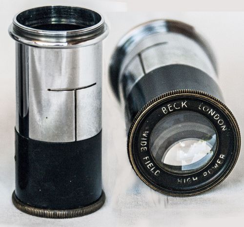 Professional Microscope Eyepiece Beck of London, Wide Field, High Power,23mm dia