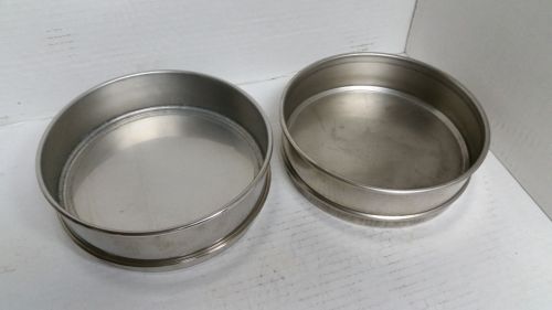 Lot of 2 Stainless Steel Separatory Pans USA Standard Testing Sieve 8&#034;