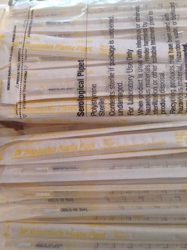 1mL Disposable Serological Pipets YELLOW Sterile Plugged.Individually wrapped