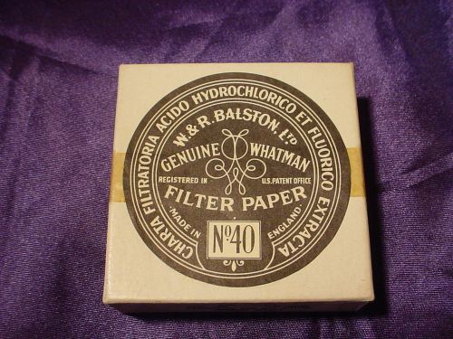 Vintage W. &amp; R. Balston, Ltd. Whatman Filter Paper No. 40 Ashless Filter Paper